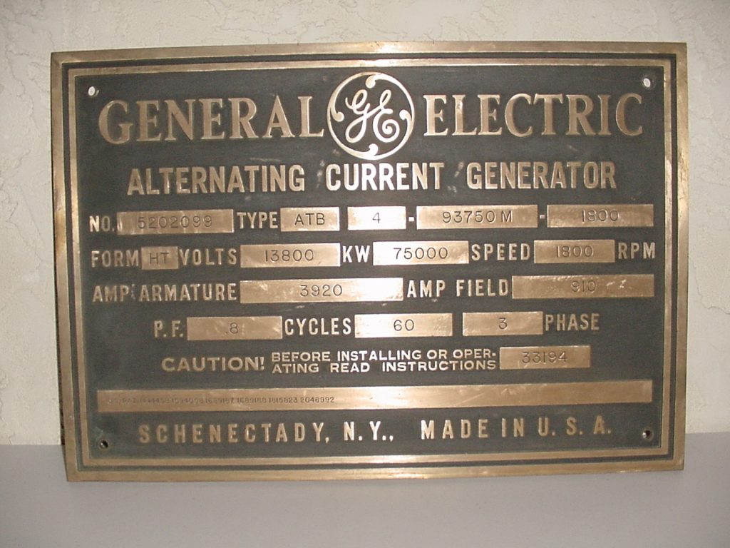 Generator Placard